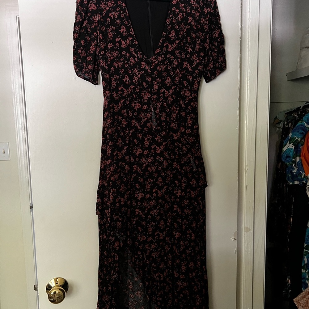 Honey Punch Black and Pink Asymmetrical Dress